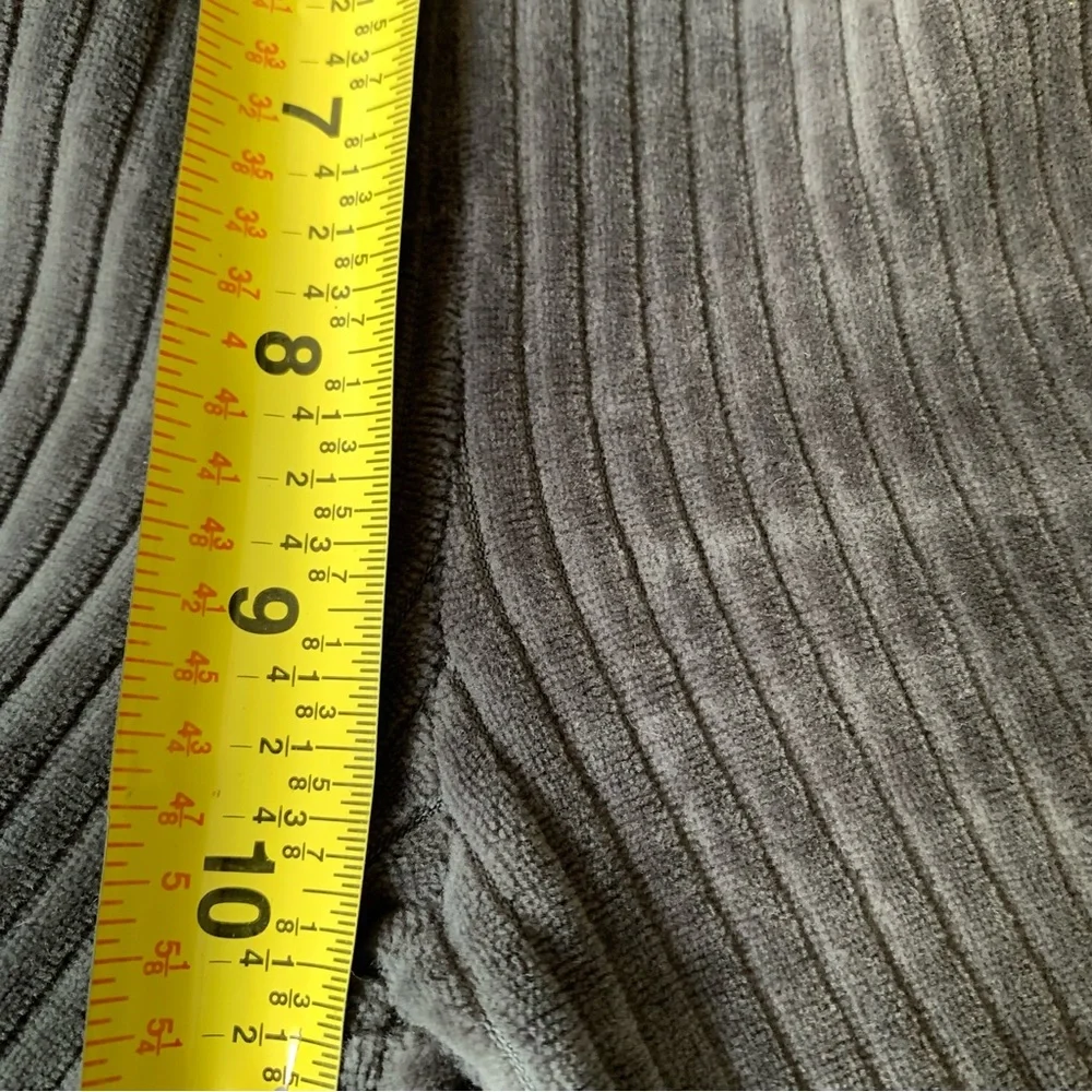 Aerie Gray Groove-on Ribbed Velour High Waisted Flare Pull On Pants Size XS